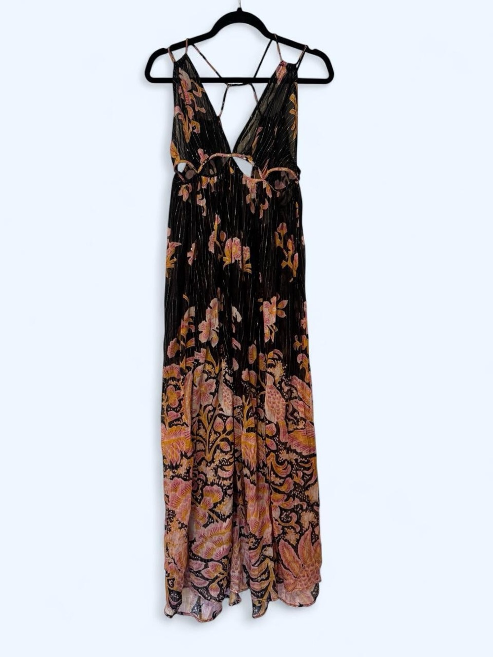 Anthropologie Sheer Floral Maxi Dress